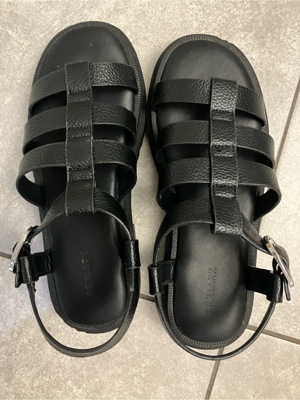 Black Strappy Fisherman Sandals